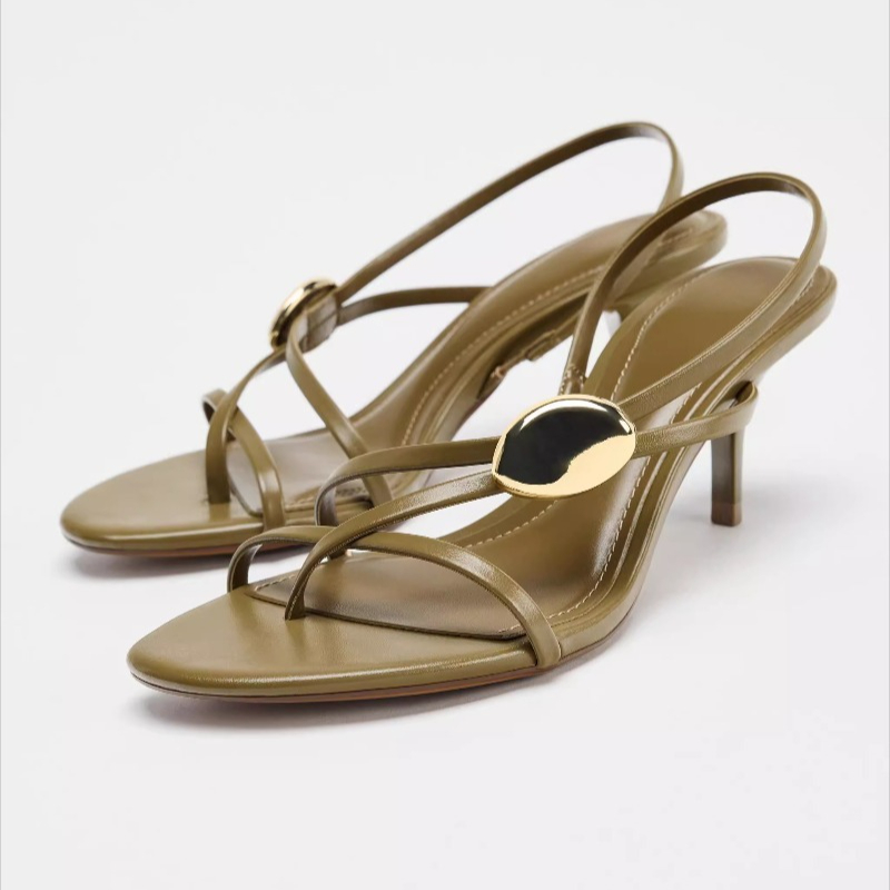Women Fashion Brand - Luxury Metal-Embellished brand Designer High-Heel Sandals