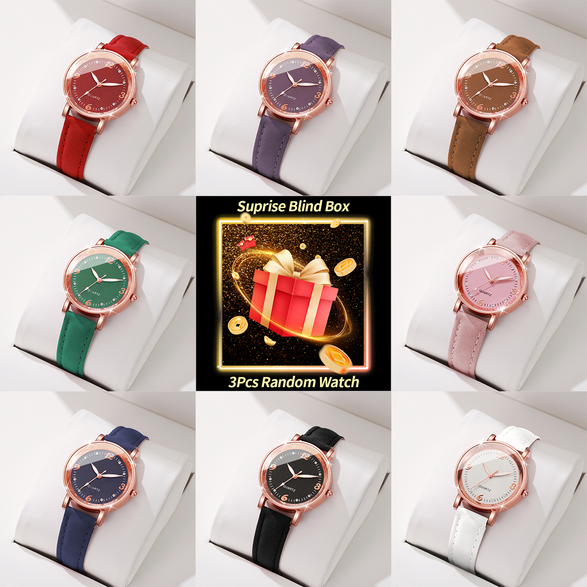 Fashion Women Watch - 3PCS Surprise Mystery Box-Fashion Women Watch
