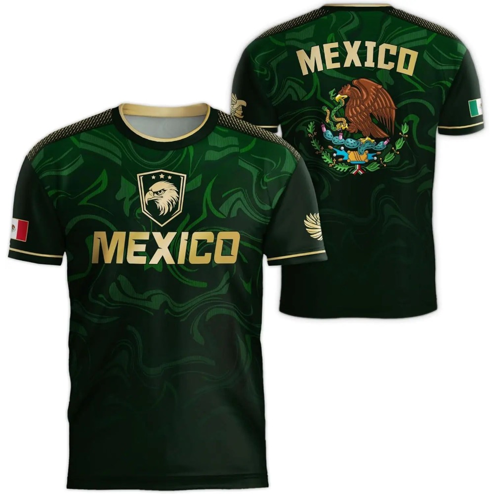 Women And Men Fashion - 2026 Mexico National Flag Print T