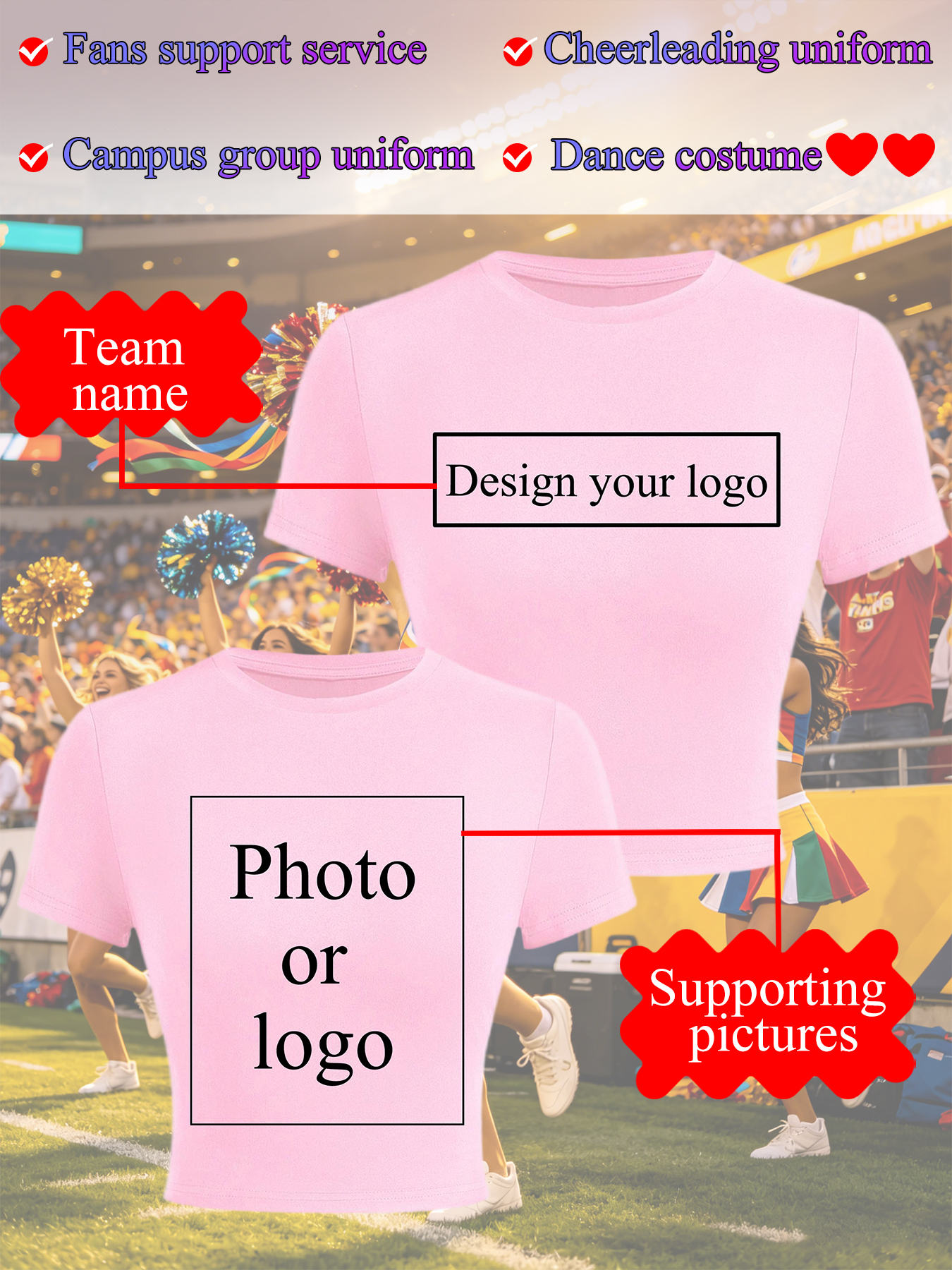 Women Fashion Logo Design - Women's Crop T-shirt Customize your team