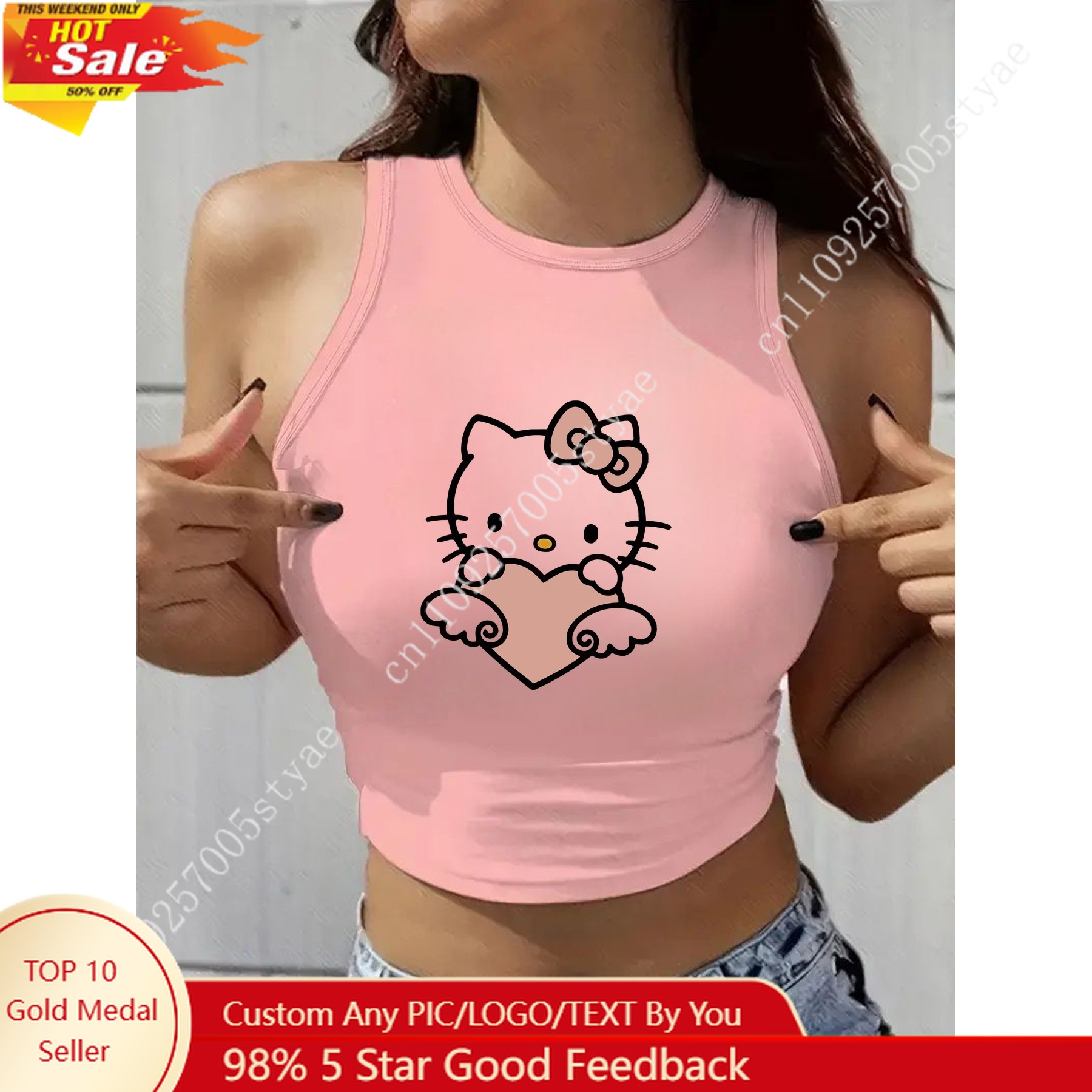 Women And Men Fashion - HELLO KITTY Classic Round Neck Women's