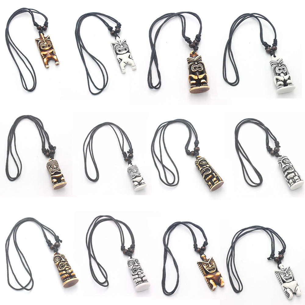 Women Fashion Nz - MIXED 12ps/Lot Hawaiian Tiki totem Necklaces
