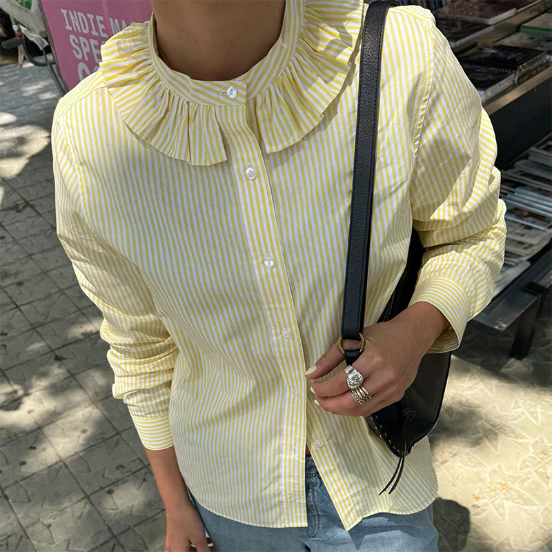 Women'S Fashion Trends Fall 2025 - Trendix Ruffle Striped Top For Women's