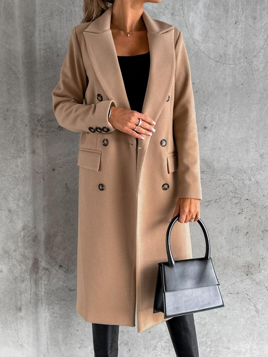 Women'S Fashion Quilted Jacket - Casual Woolen Coat for Women Long
