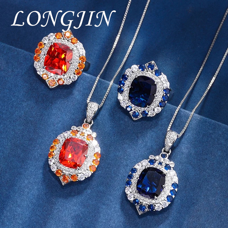 Women Fashion Nz - Square Retro Sapphire Pendant Necklace Ring