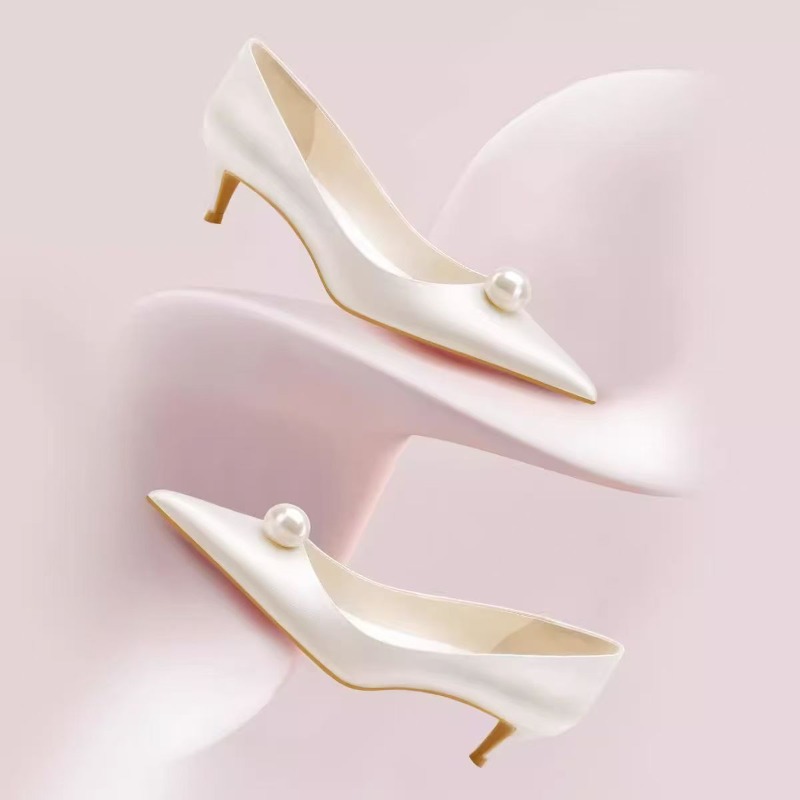 Women'S Fashion Footwear - 2026 New Luxury Designer White Satin