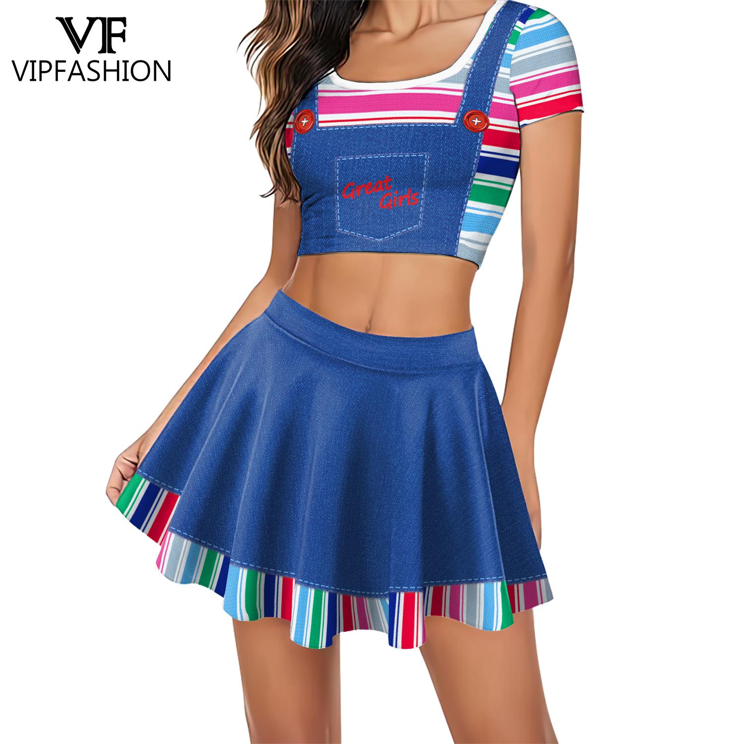 Women'S Fashion Overalls - VIP FASHION Woman Halloween Chucky Cosplay