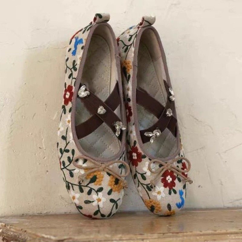 Embroidery Flower Ballet Flats - Women'S Fashion Footwear review and price