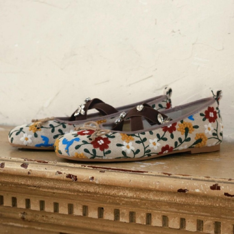 Embroidery Flower Ballet Flats - Women'S Fashion Footwear review and price