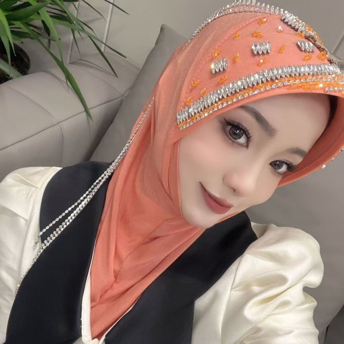 Luxury Hat Hijab Pink Scarf wi - Women Fashion Brand review and price
