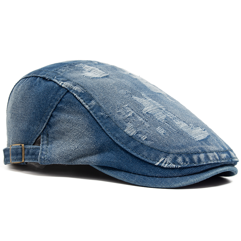 Fashion Men Ripped Denim Beret - Women Fashion Nz review and price