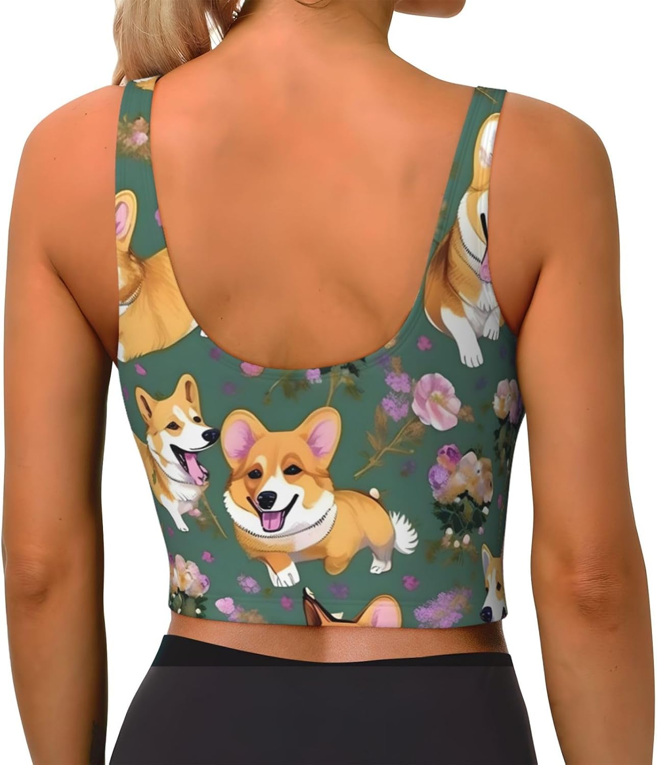 Corgi Floral Flowers Print Win - Women Fashion Vest review and price