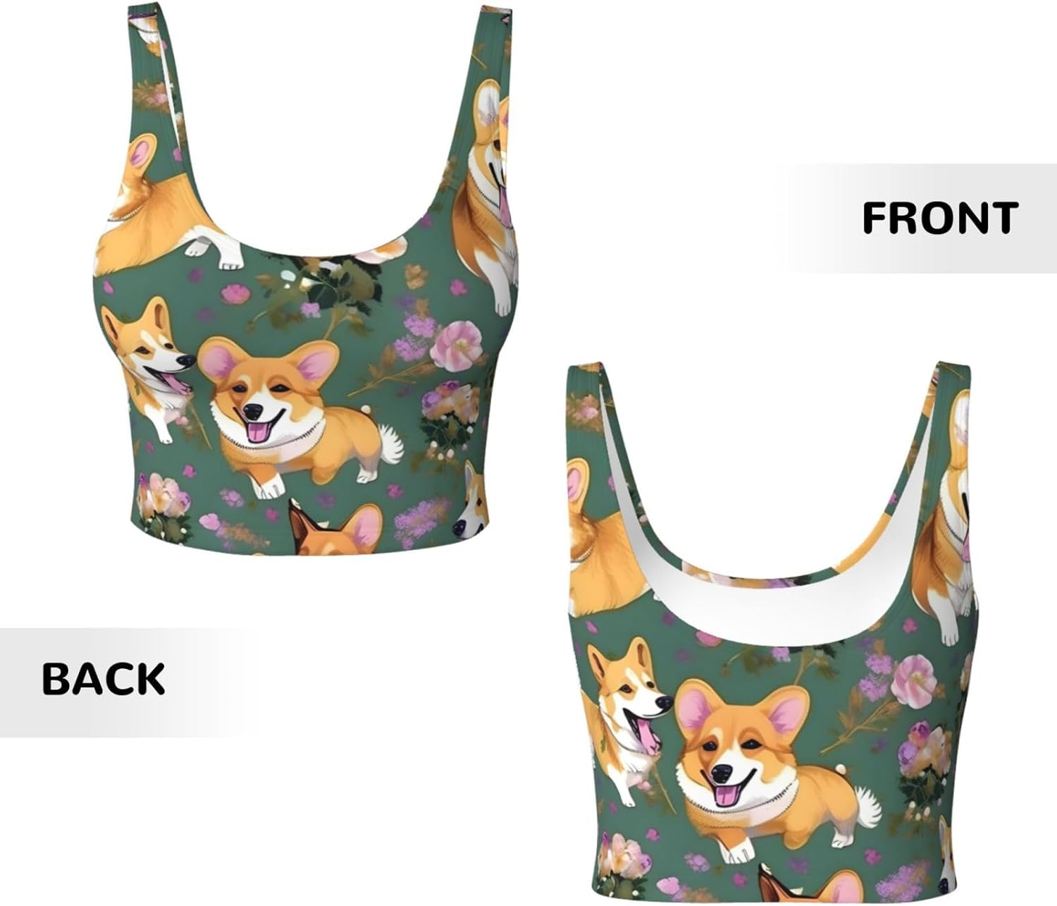Corgi Floral Flowers Print Win - Women Fashion Vest review and price