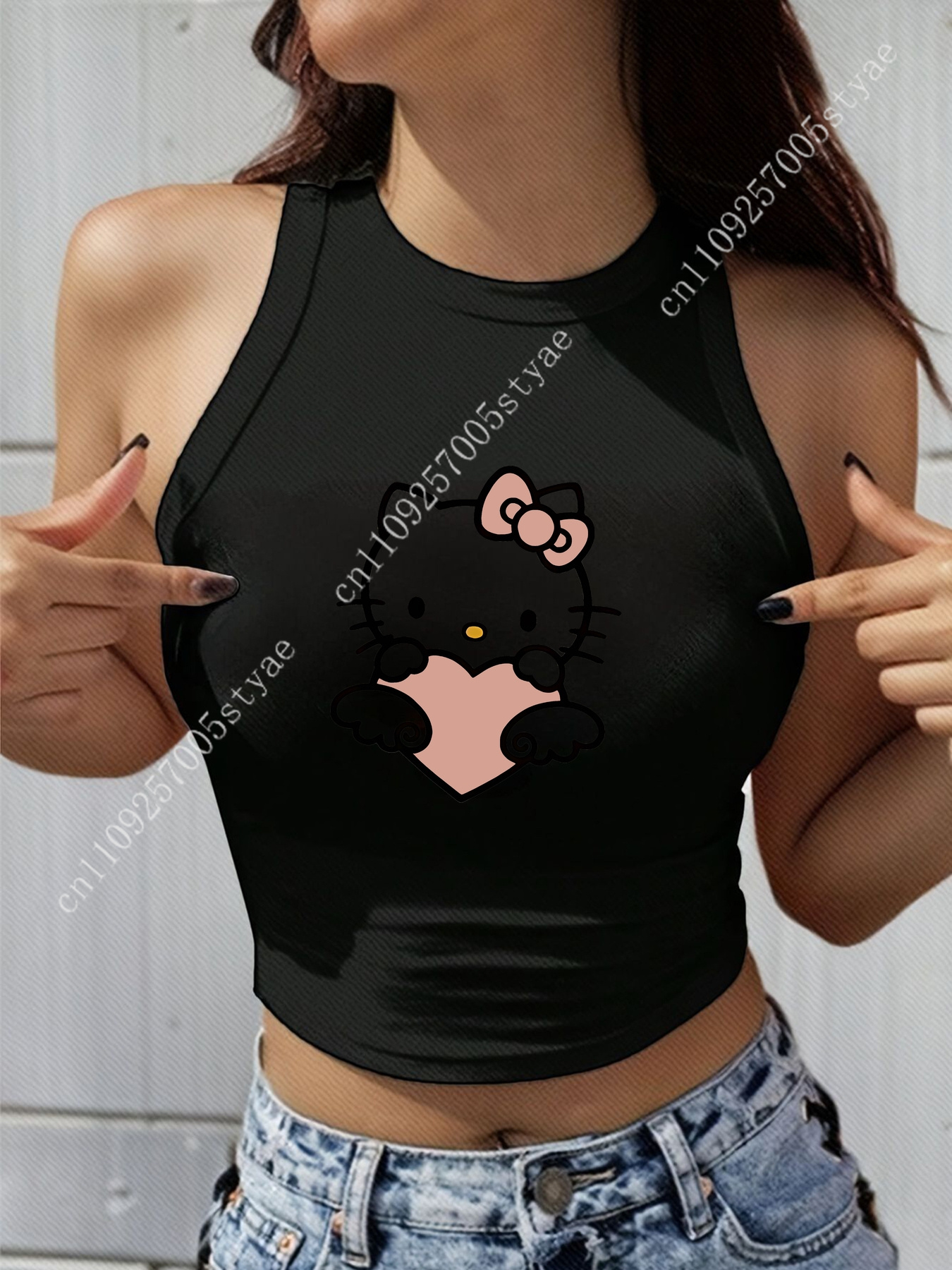 HELLO KITTY Classic Round Neck - Women And Men Fashion review and price