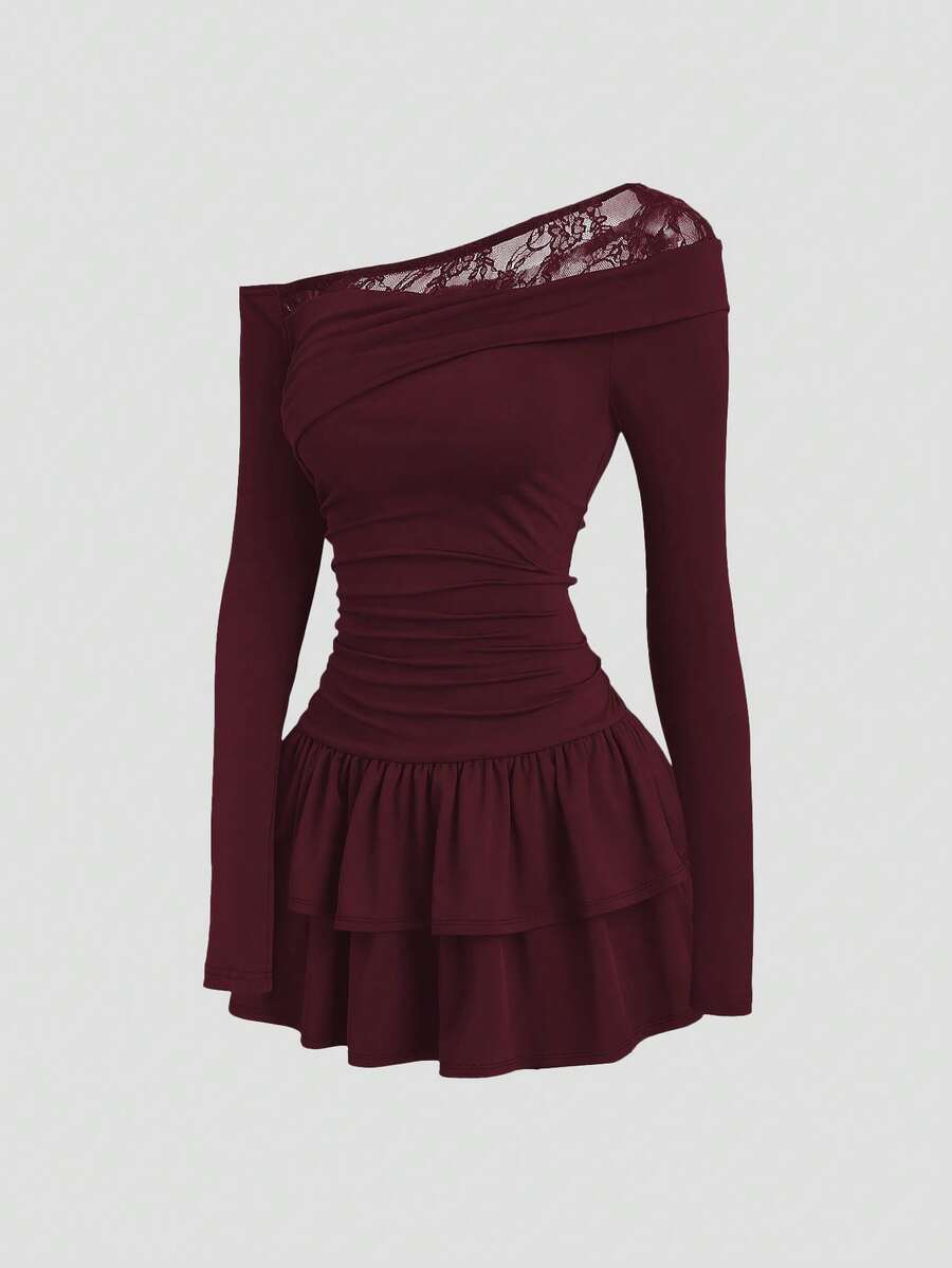 Elegant Off Shoulder Lace Patc - Women'S Fashion Jersey review and price