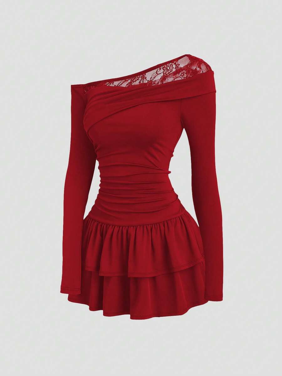 Elegant Off Shoulder Lace Patc - Women'S Fashion Jersey review and price