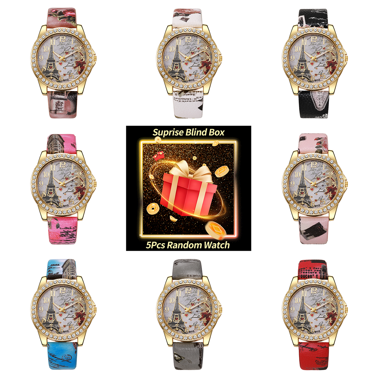 5PCS Surprise Mystery Box-Fash - Fashion Women Watch review and price