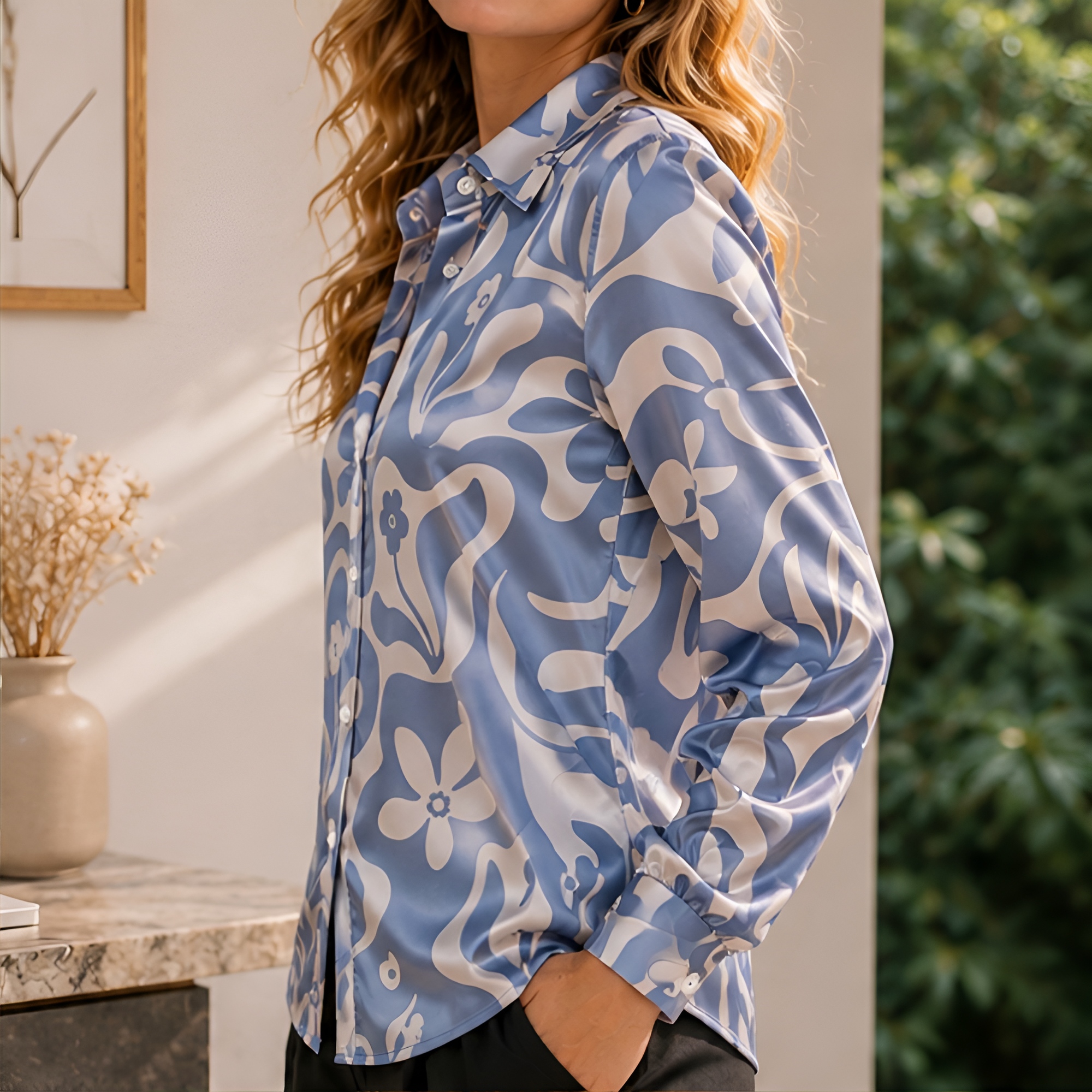 Women Green Satin Blouse White - Women Fashion Styles review and price