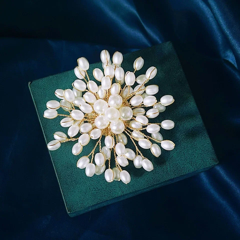 Pearl Woven Flower Brooch For  - Women And Men Fashion review and price