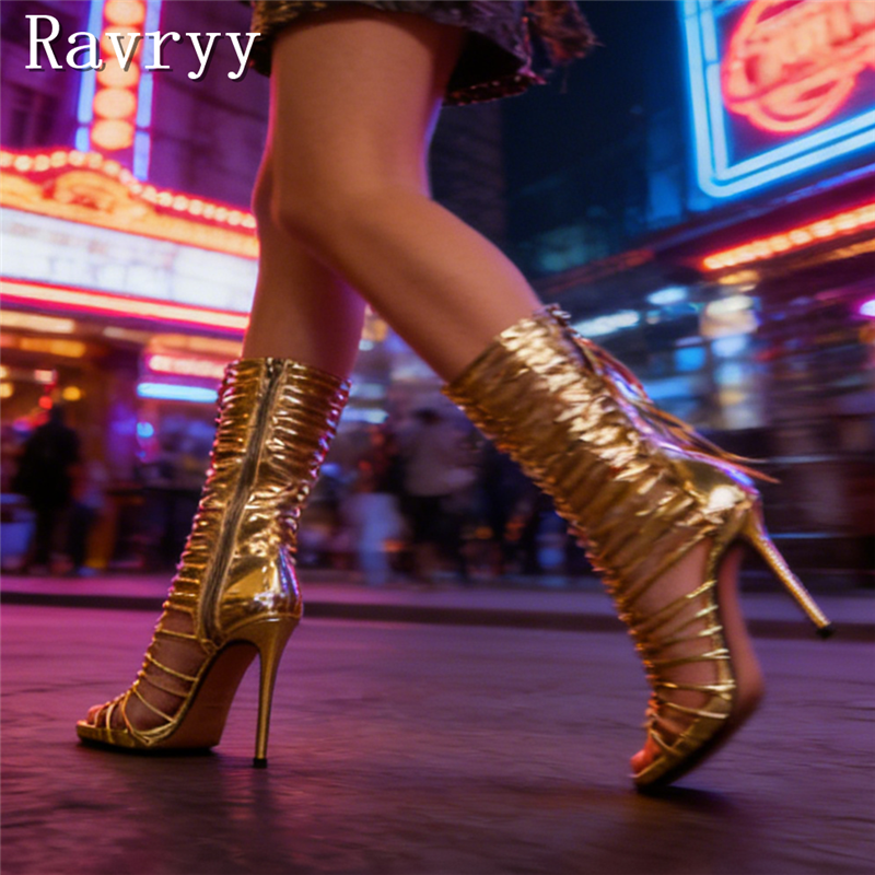 Shiny Gold Gladiator High Heel - Women'S Fashion Boots review and price