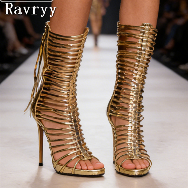 Shiny Gold Gladiator High Heel - Women'S Fashion Boots review and price