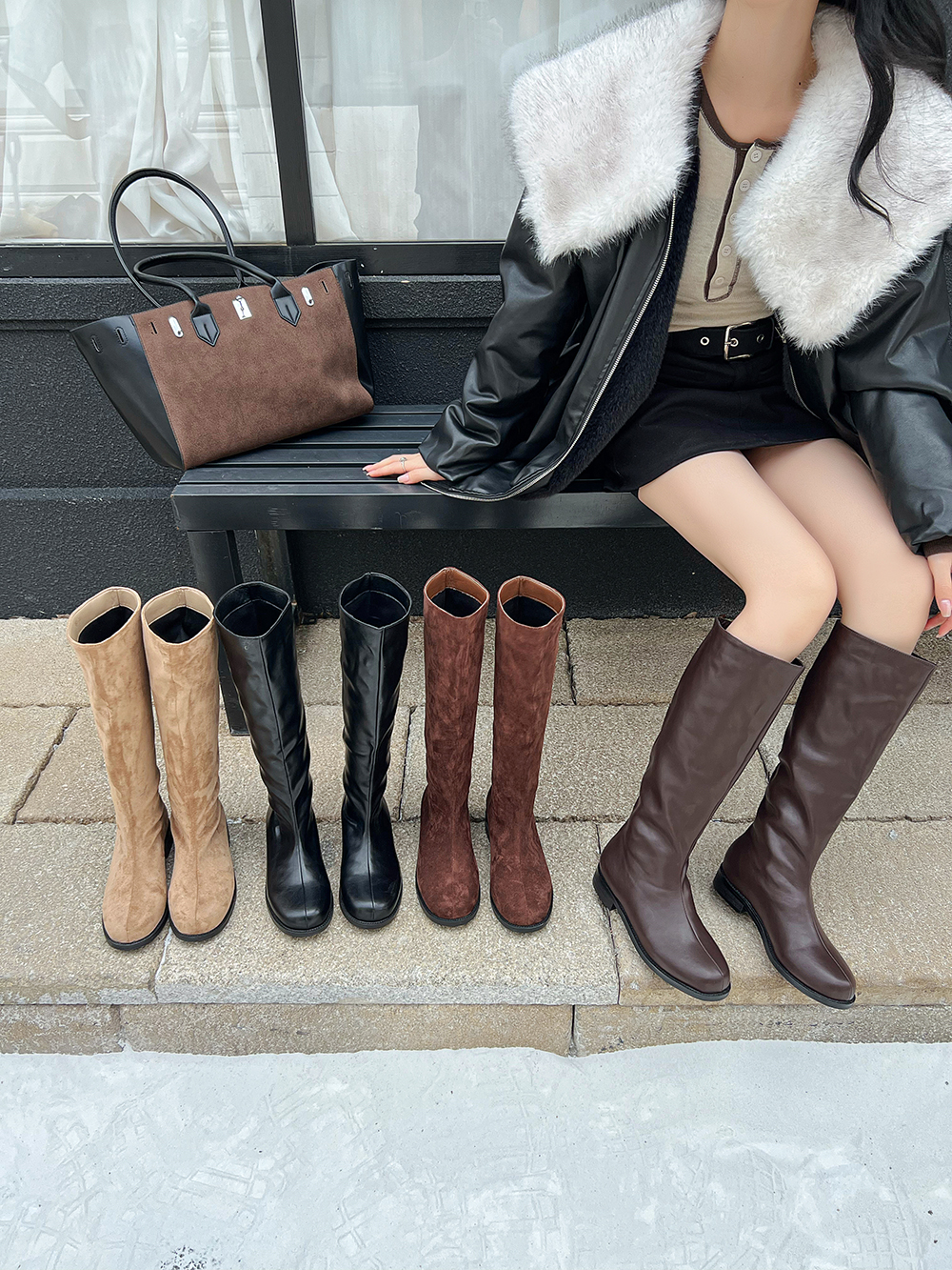 Fashion Women Knee Boots Flock - Women'S Fashion Socks review and price