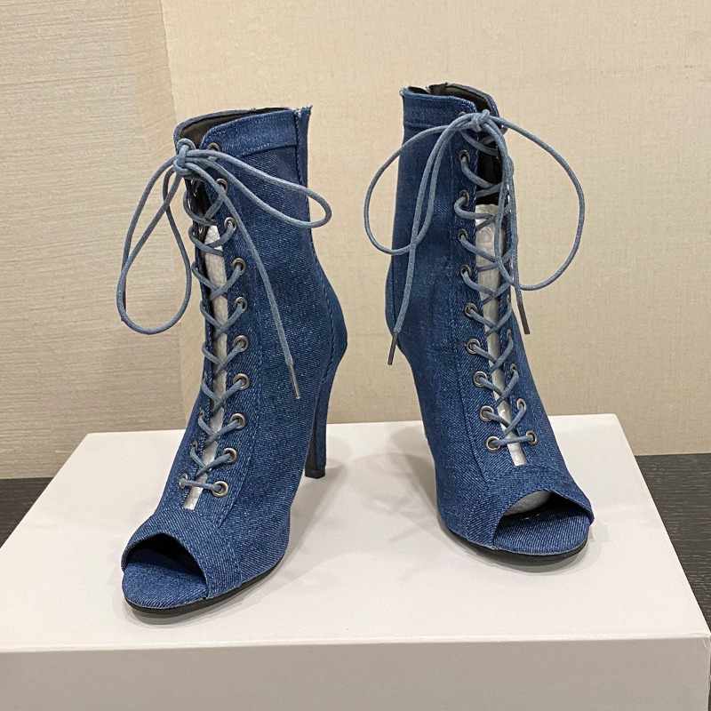 New Classic Blue Denim Fabric  - Women'S Fashion Boots review and price