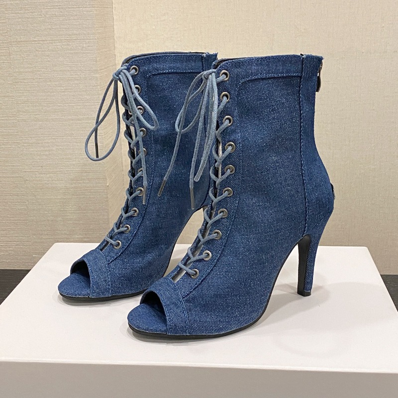 New Classic Blue Denim Fabric  - Women'S Fashion Boots review and price