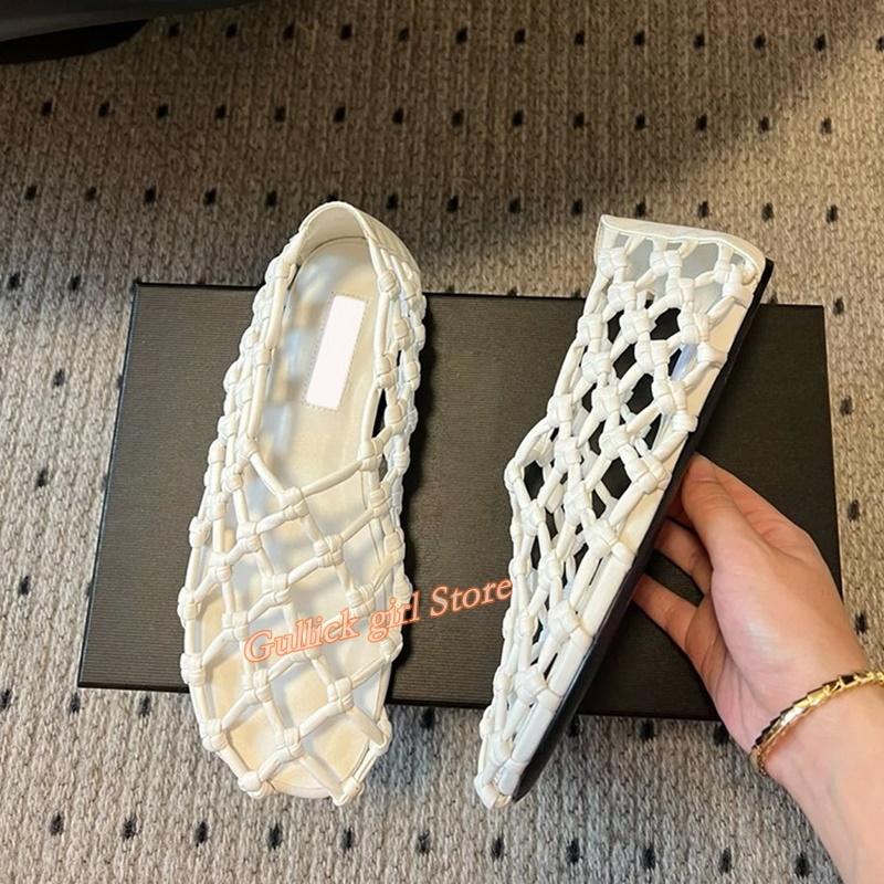 French Woven Mesh Hollow flat  - Women'S Fashion Footwear review and price