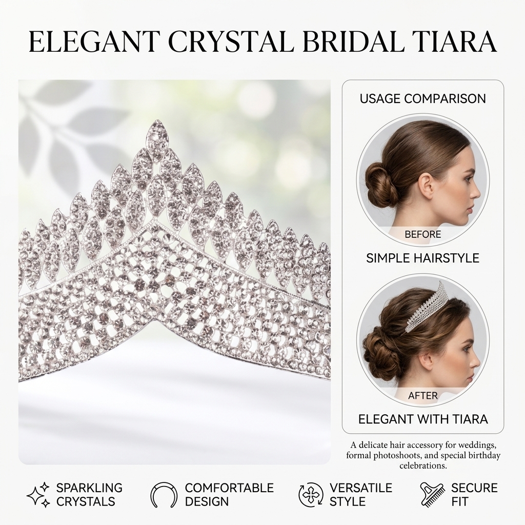Crystal Tiara-Bridal Hairpiece - Women Fashion Designers review and price