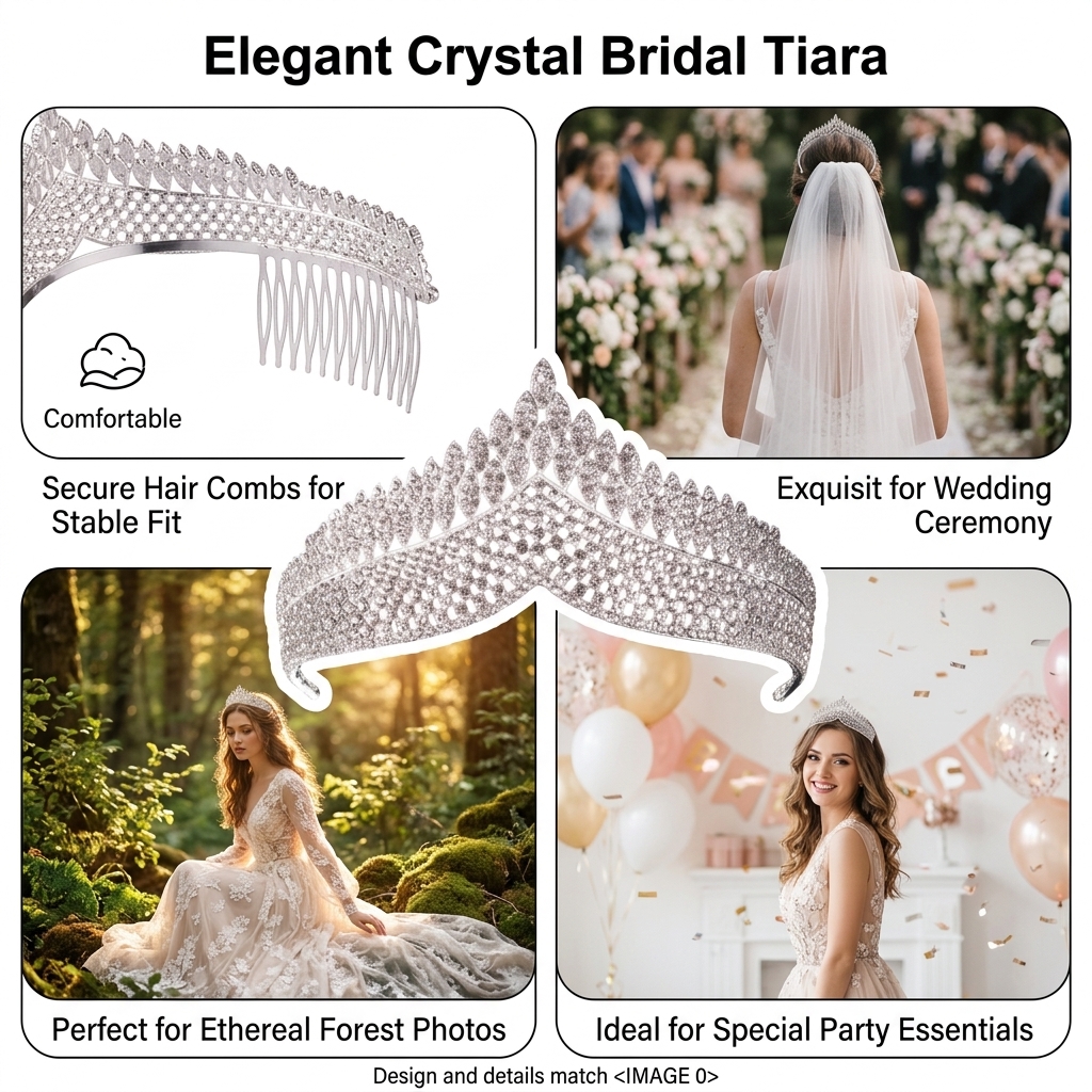 Crystal Tiara-Bridal Hairpiece - Women Fashion Designers review and price
