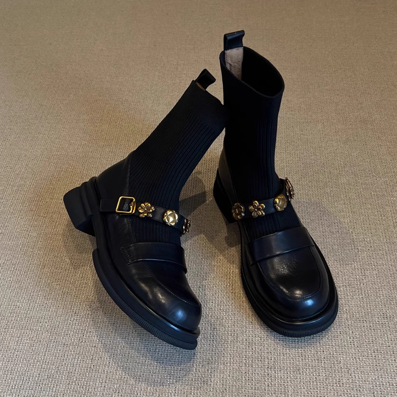 Flower Women's Ankle Boots Fla - Women'S Fashion Socks review and price