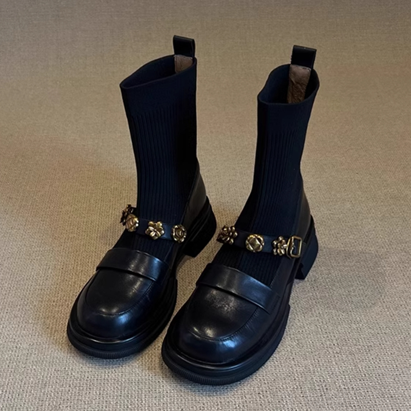 Flower Women's Ankle Boots Fla - Women'S Fashion Socks review and price