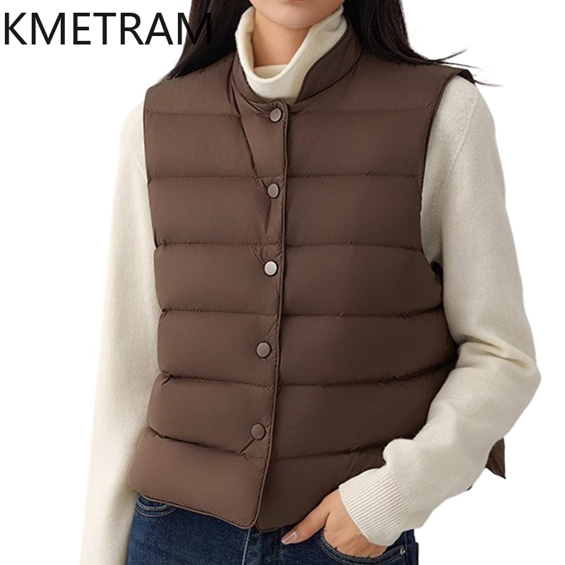 KMETRAM White Goose Down Vest  - Puffer Vest Fashion Women review and price