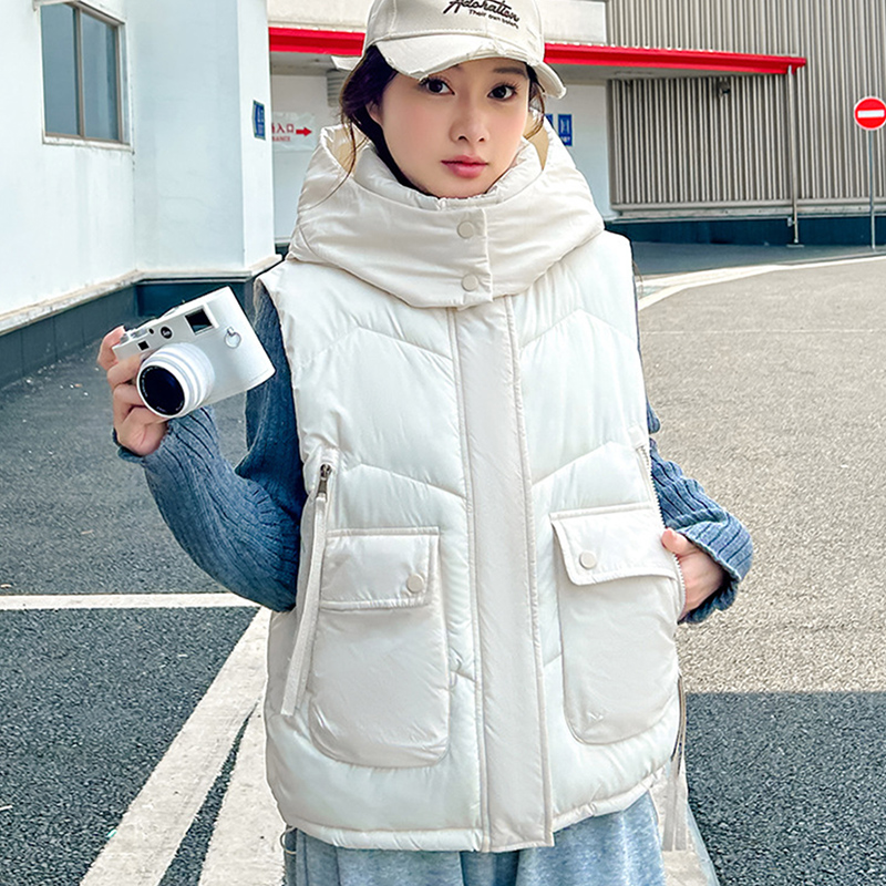 2025 Big Pocket Loose Hooded V - Puffer Vest Fashion Women review and price