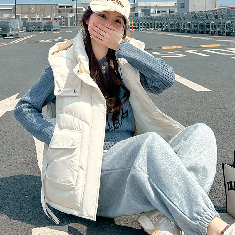 2025 Big Pocket Loose Hooded V - Puffer Vest Fashion Women review and price
