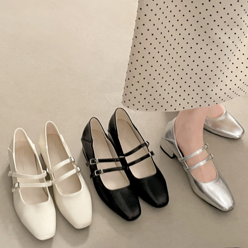 Square Toe Low Heel Women Silv - Women'S Fashion Footwear review and price