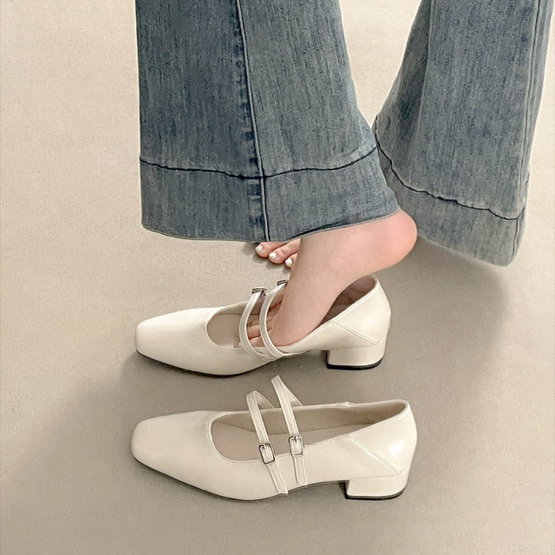 Square Toe Low Heel Women Silv - Women'S Fashion Footwear review and price