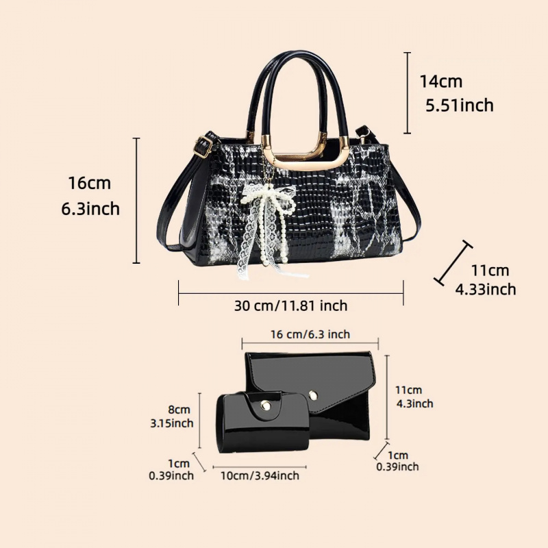 Women's Handbag Set, Crocodile - Crossbody Bag Women review and price