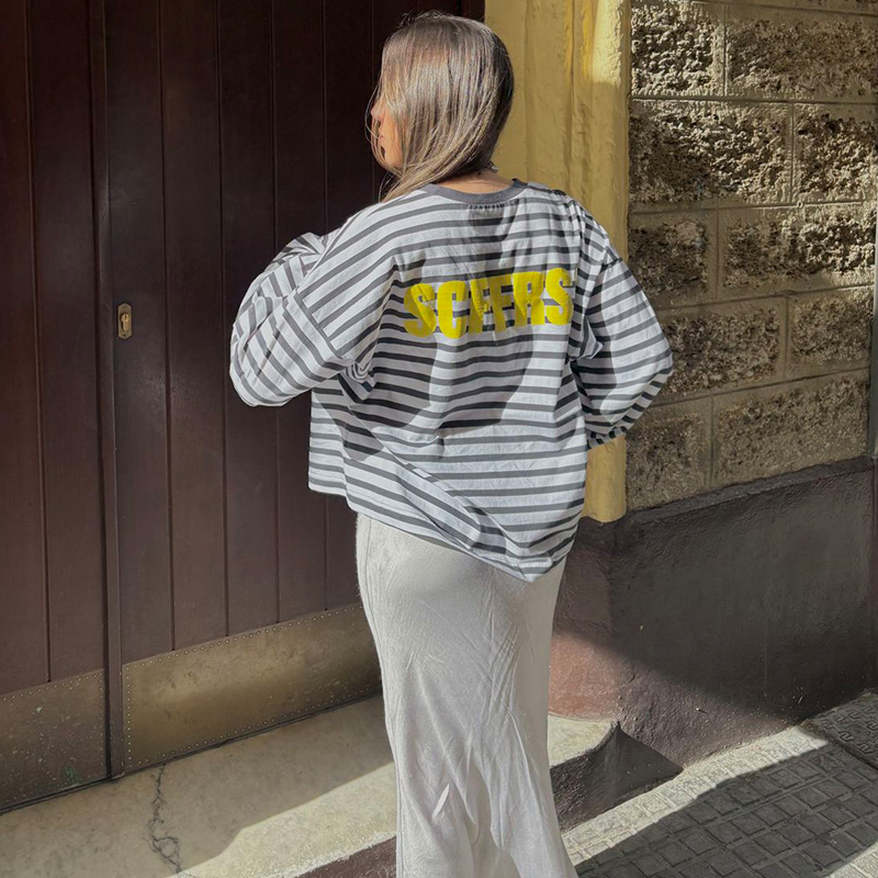 SCFFRS Striped Sweatshirt Tops - Women Fashion Styles review and price