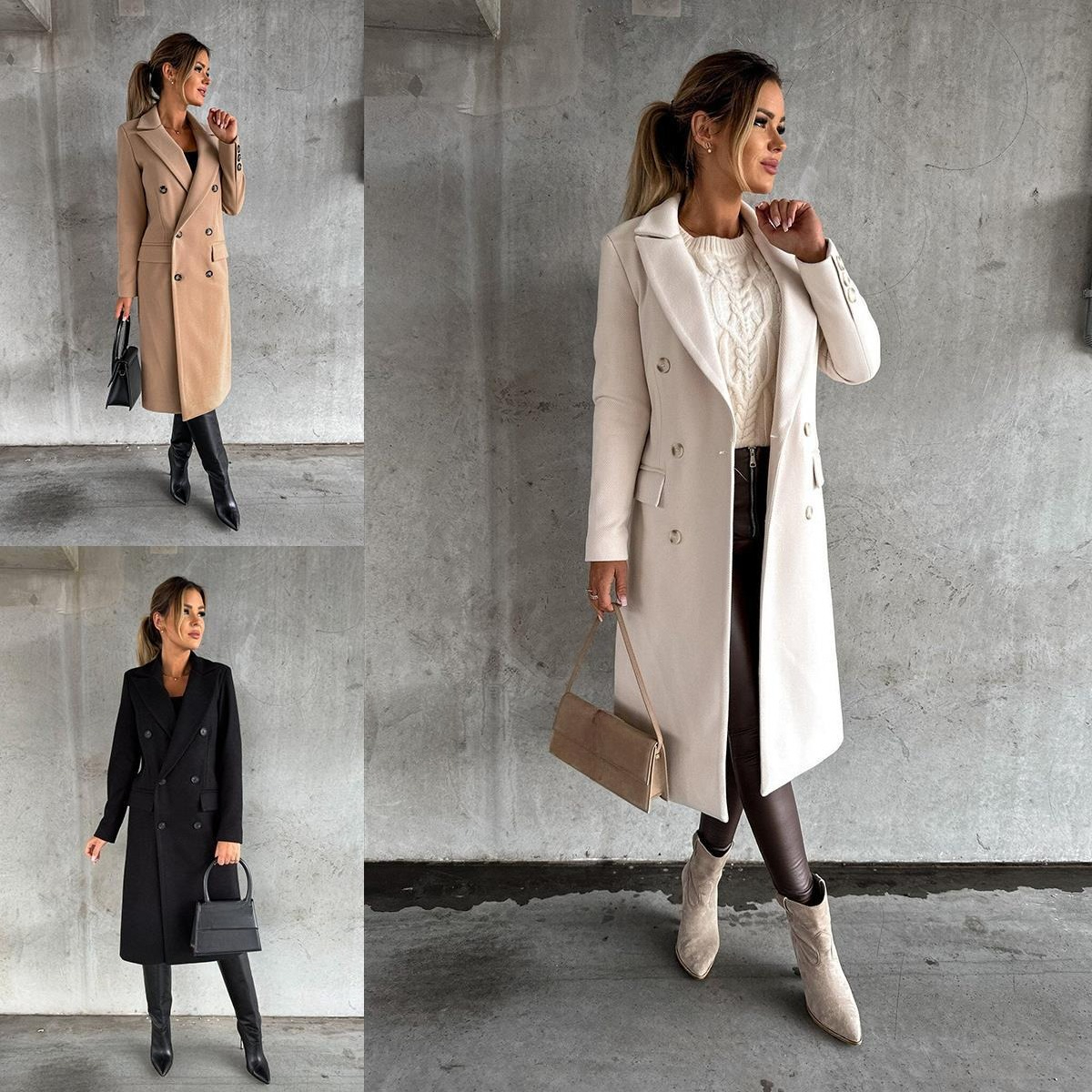 Casual Woolen Coat for Women L - Women'S Fashion Quilted Jacket review and price