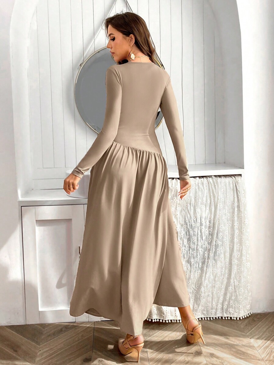 Long Sleeve Flounce Hem Maxi D - Women'S Fashion Jersey review and price