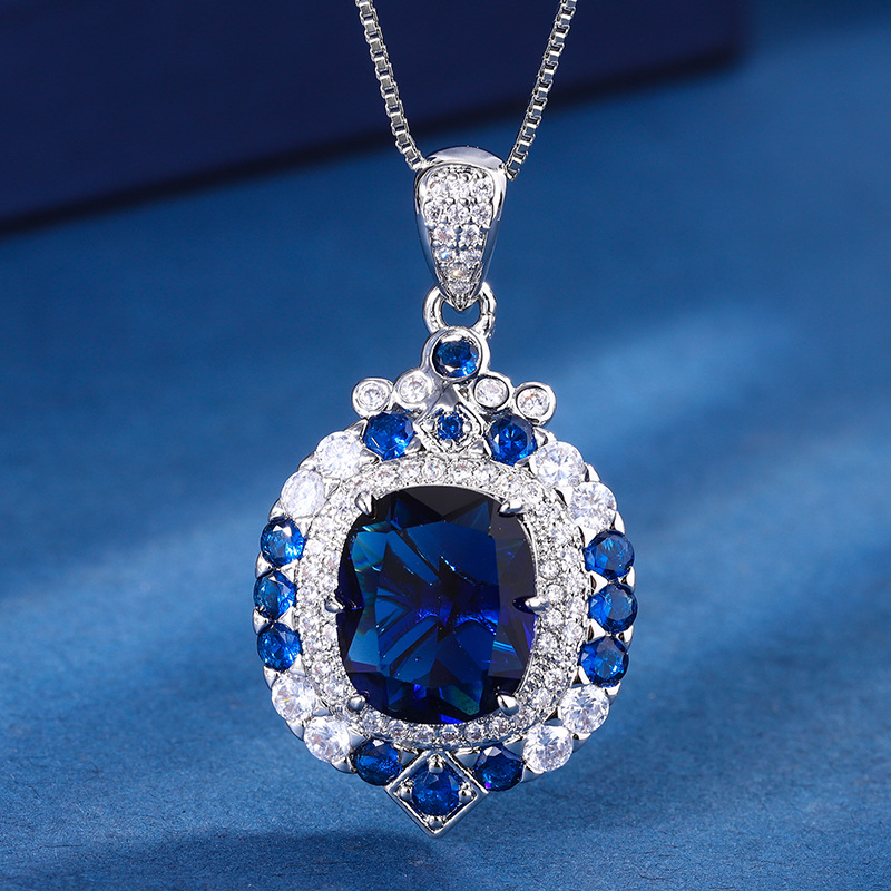 Square Retro Sapphire Pendant  - Women Fashion Nz review and price