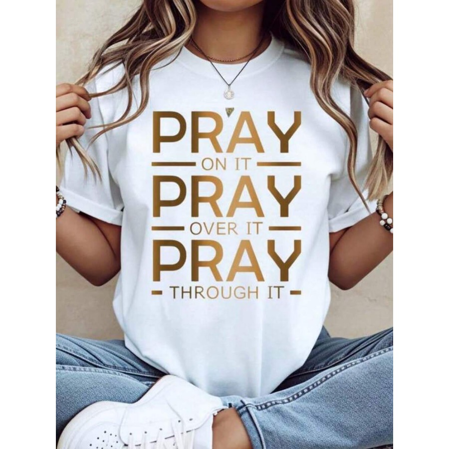 【New style】Pray On It Pray Ove - Women Fashion Quotes review and price