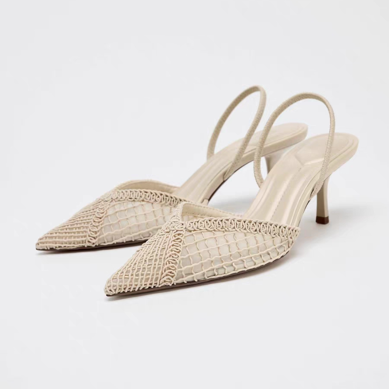 Mesh Woven Heeled Sandals Wome - Women Fashion Brand review and price